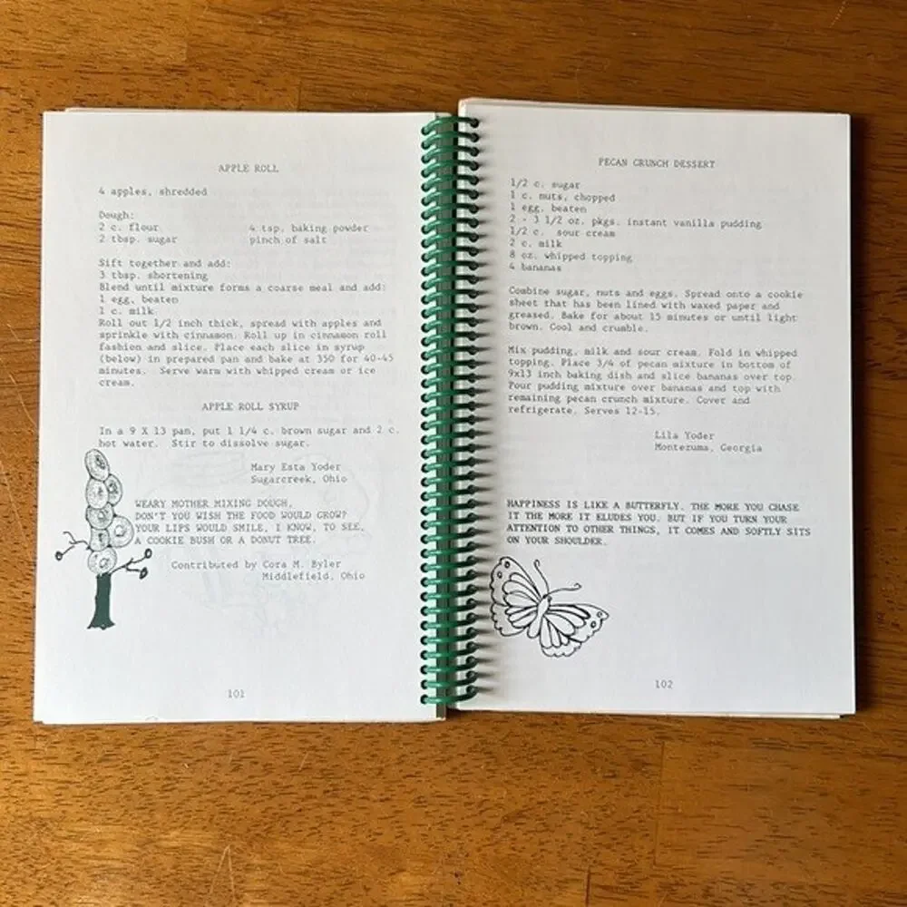Cookbook Amish Potpourri Spiral Adrienne Lund Recipe Book Poetry Bread Pie Soup